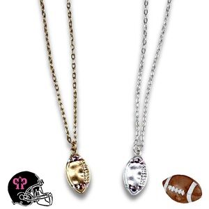 Football Pendant Necklace with Austrian Crystals